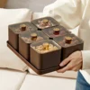 WORTHBUY 2/4/6 Grids Food Storage Box Moisture-Proof Nut, Dried Fruit, Candy Box Fruit Storage Container For Christmas New Year 4