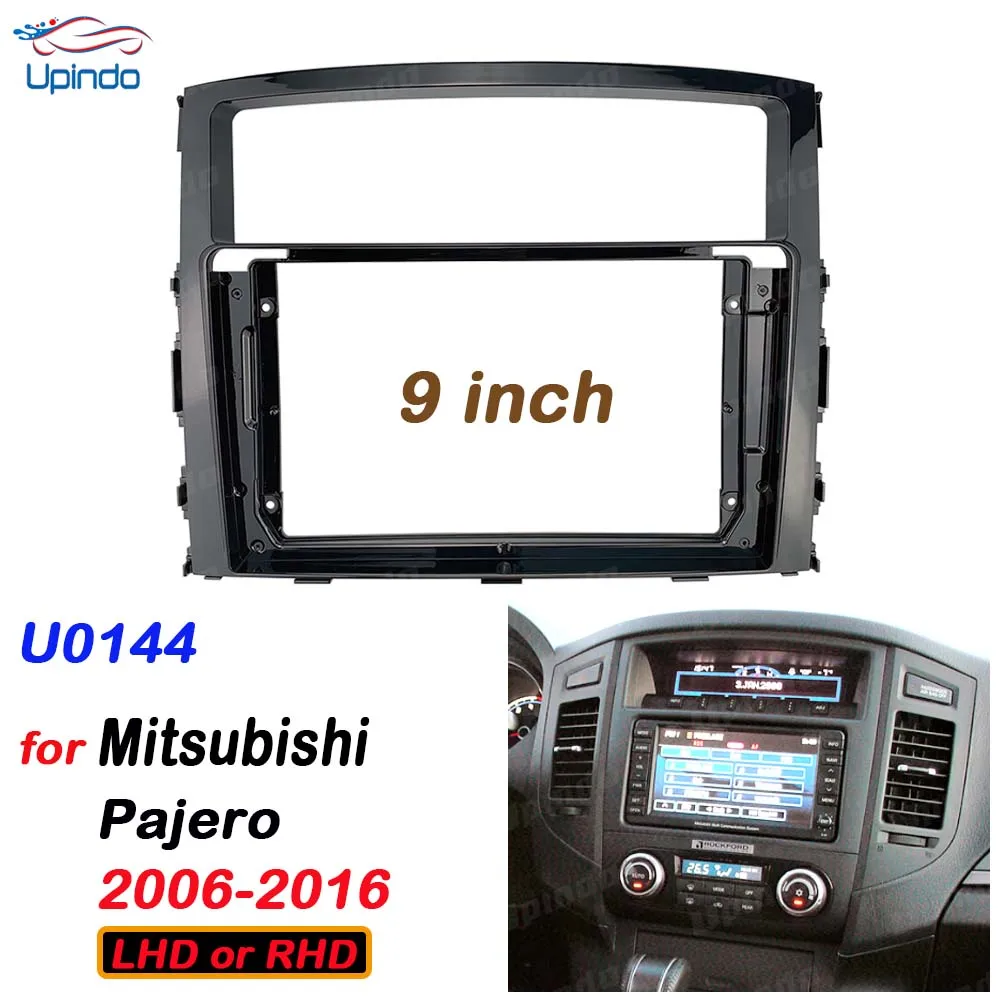 

2 Din 9 Inch Car Radio Installation DVD GPS Mp5 ABS PC Plastic Fascia Plane Frame for Mitsubishi Pajero 2006-2016 Dash Kit