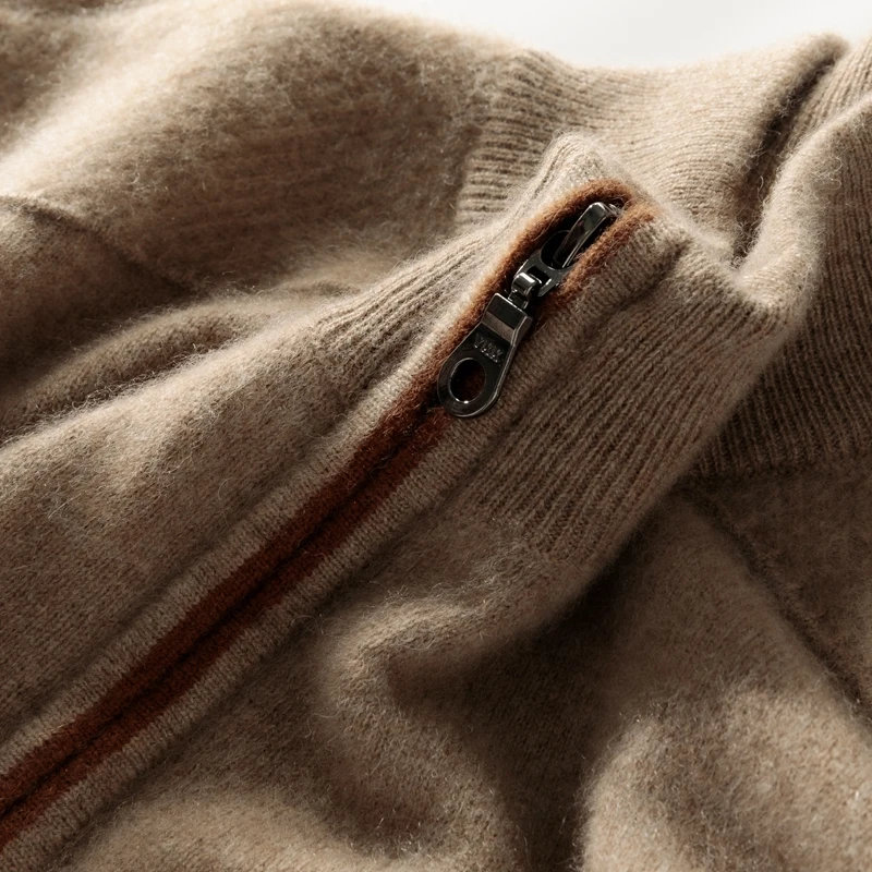 Class A 100% Pure Cashmere Sweater Men's Stand up collar Knitted Pullover Autumn Winter Warm and Soft Casual Shirt Luxurious 4