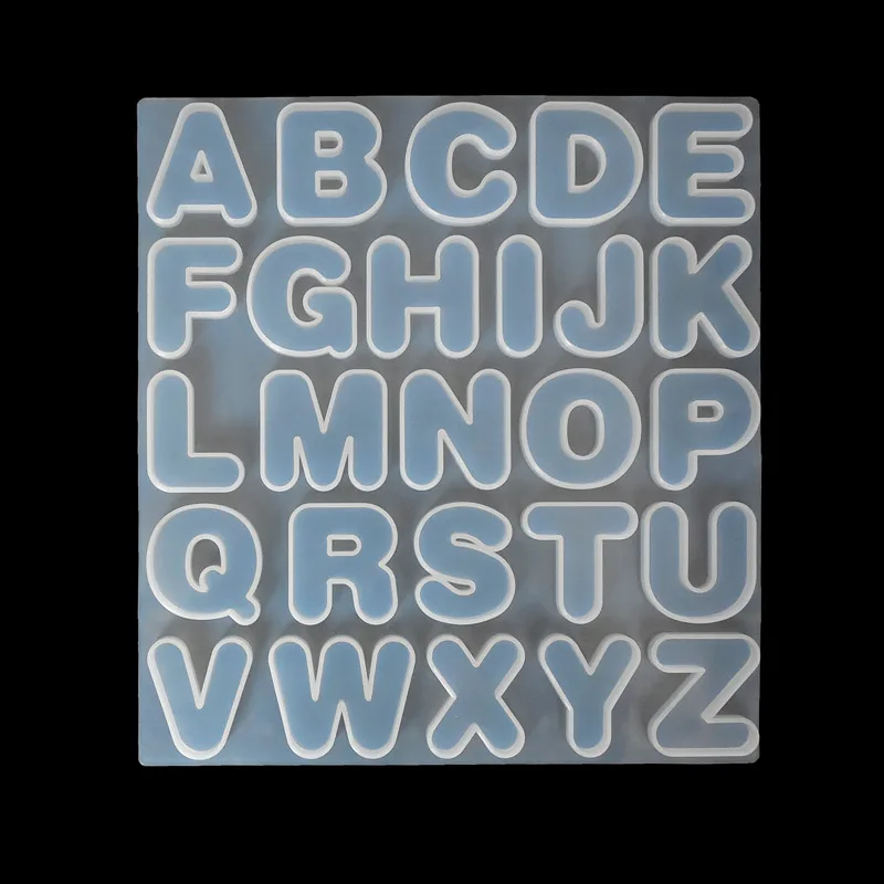 알파벳 번호 실리콘 몰드 글자 수지 에폭시 수지 주조 몰드, DIY 귀걸이 펜던트 크리에이티브 키 체인 쥬얼리 메이킨스, 1 개