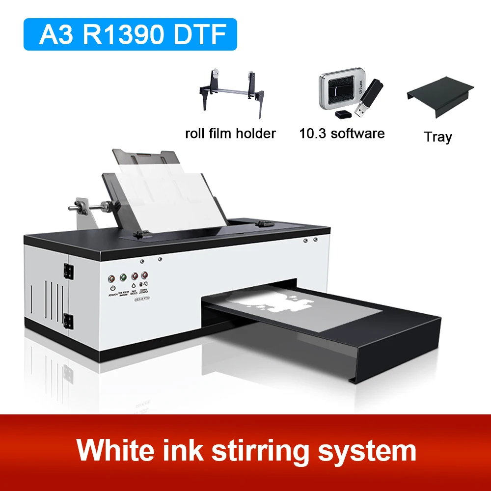 

A3 DTF Printer Epson L1800 R1390 Directly Heat Transfer Film DTF Printer A3 T shirt Printing Machine for Textile Fabric Hoodies