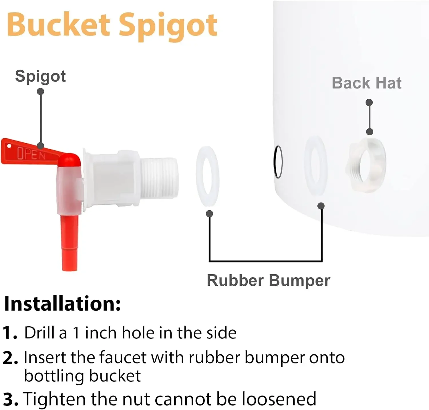 Fermentation Tools Plastic Bottling Spigot Filler Spout Bucket Spigot Fermenter Tap Faucet for Homebrew Wine Making Beer Brewing