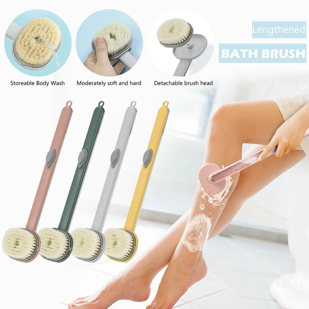 

4 Colors Long Handle Liquid Bath Brush Soft Hair Bath Brush Set Bath Brush Back Brush Back Cleaning Brush Product Bath Brush