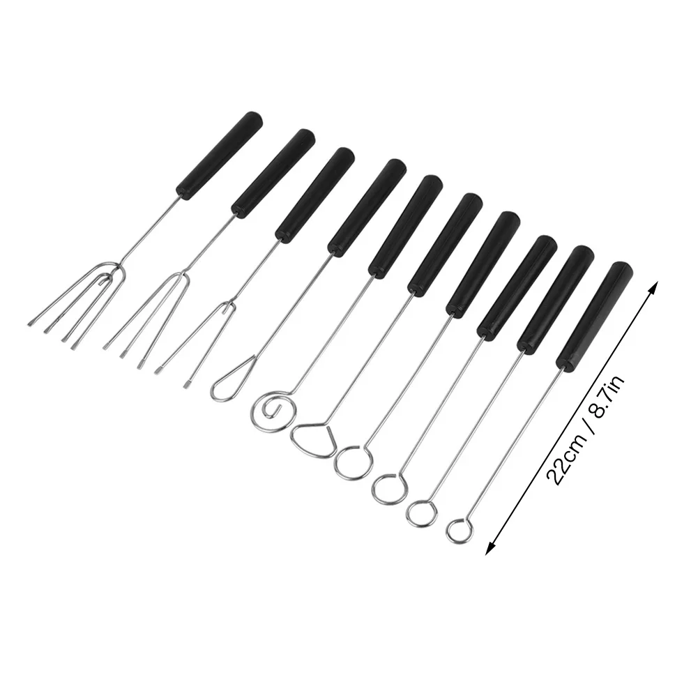 10Pcs 22CM Chocolate Dipping Fork DIY Baking Supplies Stainless Steel Chocolate Dipping Fork Set chocolate dipping fork