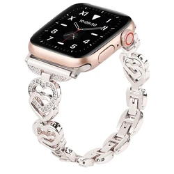 Elegant Diamond Metal Bracelet for Apple Watch - Women's Jewelry Strap (Starlight)