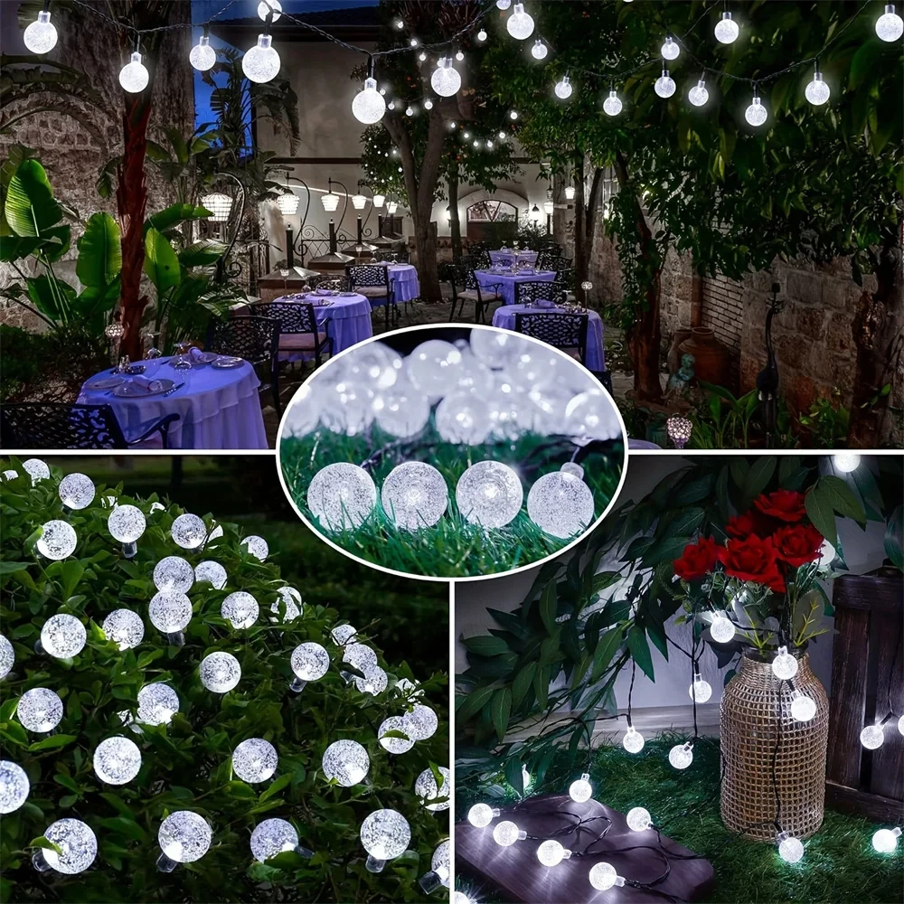 Description Picture 6 of itemLED Crystal Globe Solar String Lights 100LEDs Outdoor Waterproof Solar Outdoor Lights With 8 Lighting Modes Halloween Decoration