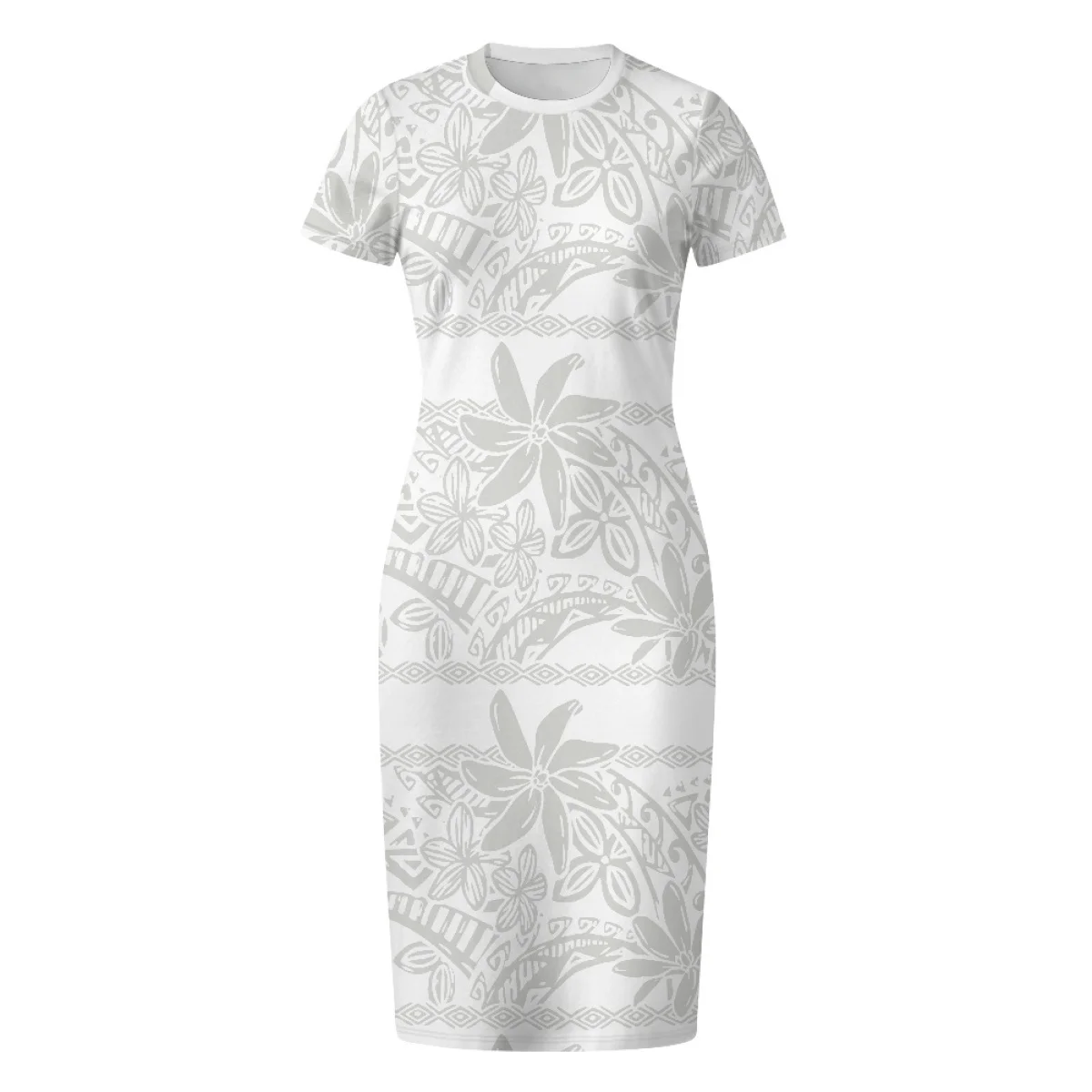 Latest Lady Polynesian Fashion Bodycon Dress Women Custom Samoan Tribal Tattoo Print Midi Vestido Dresses for Women Party Outfit 4