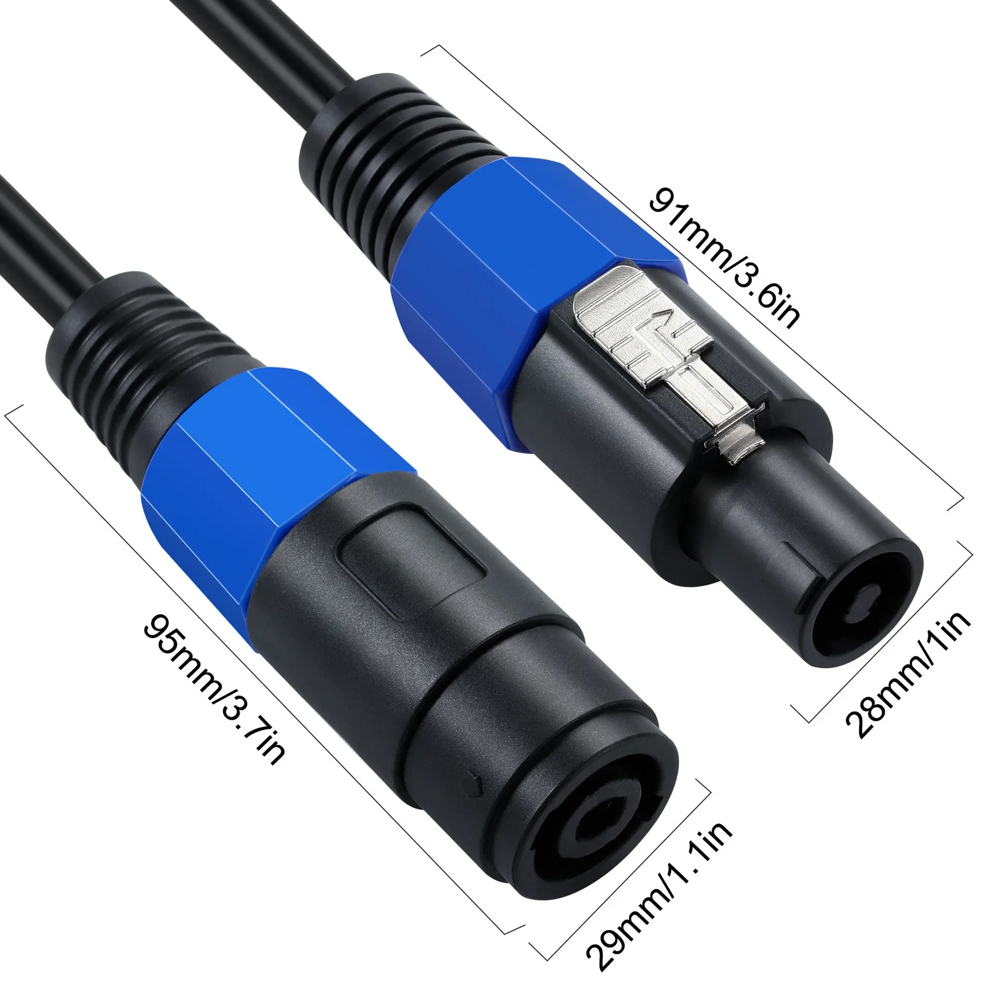 CNCESS CESS-203 Unbalanced 4-Pole Type Speakon Plug Break Out To Dual 2-Pole Type Female Speakon Jacks