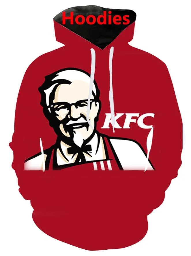 

New 3D Printing KFC Fashion Men Women Tracksuits Crewneck Hoodies Plus Size S-7XL Harajuku Four Seasons Casual