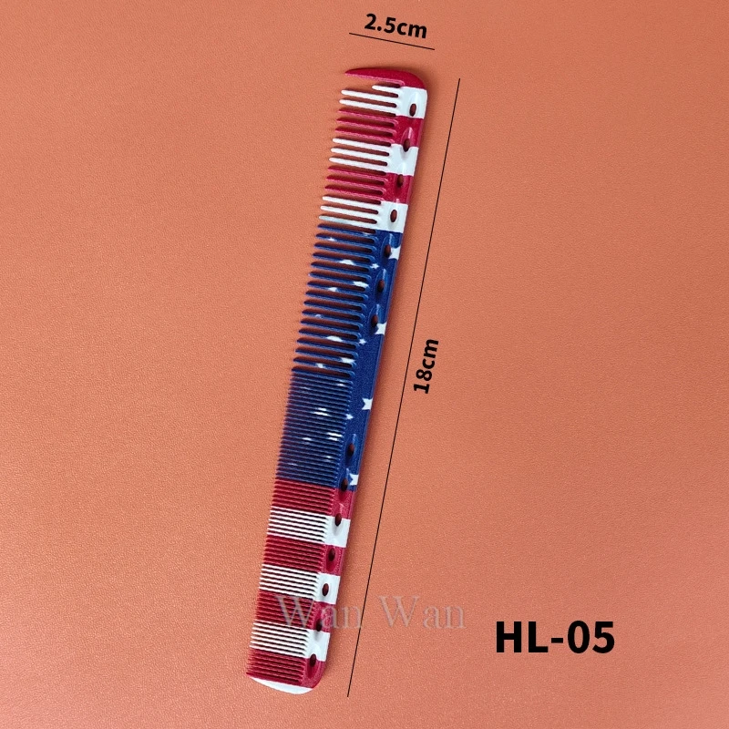 New Styling Hairdressing Comb National Flag Hair Cutting Combs Hair Salon Barber Trim Hairbrush Haircut Brush Barber Shop Tools 5