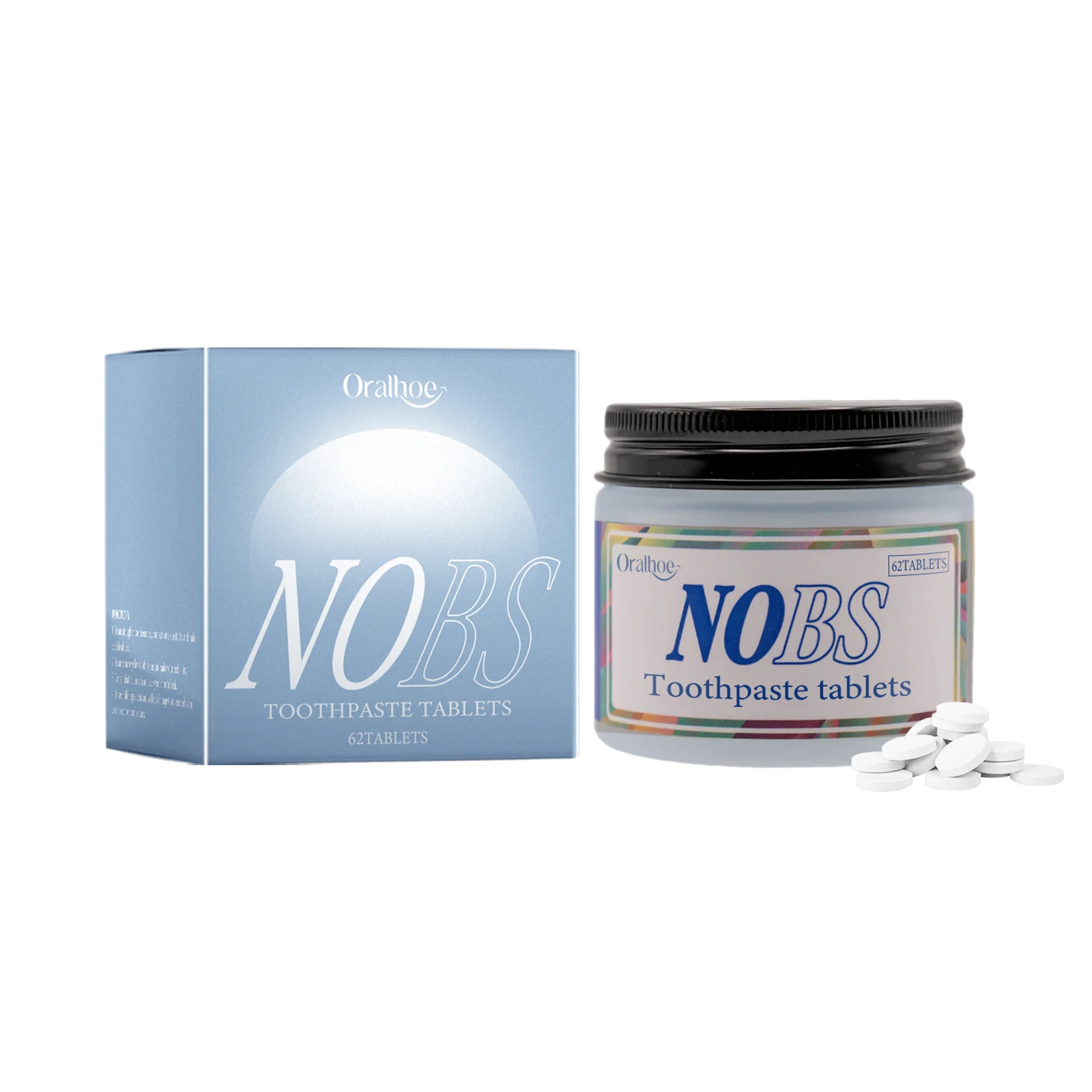 Tooth Powder 62Pcs Toothpaste Tablets Travel Mouthwash Tablets Keep Fresh Natural With Mint for Outdoor Travel
