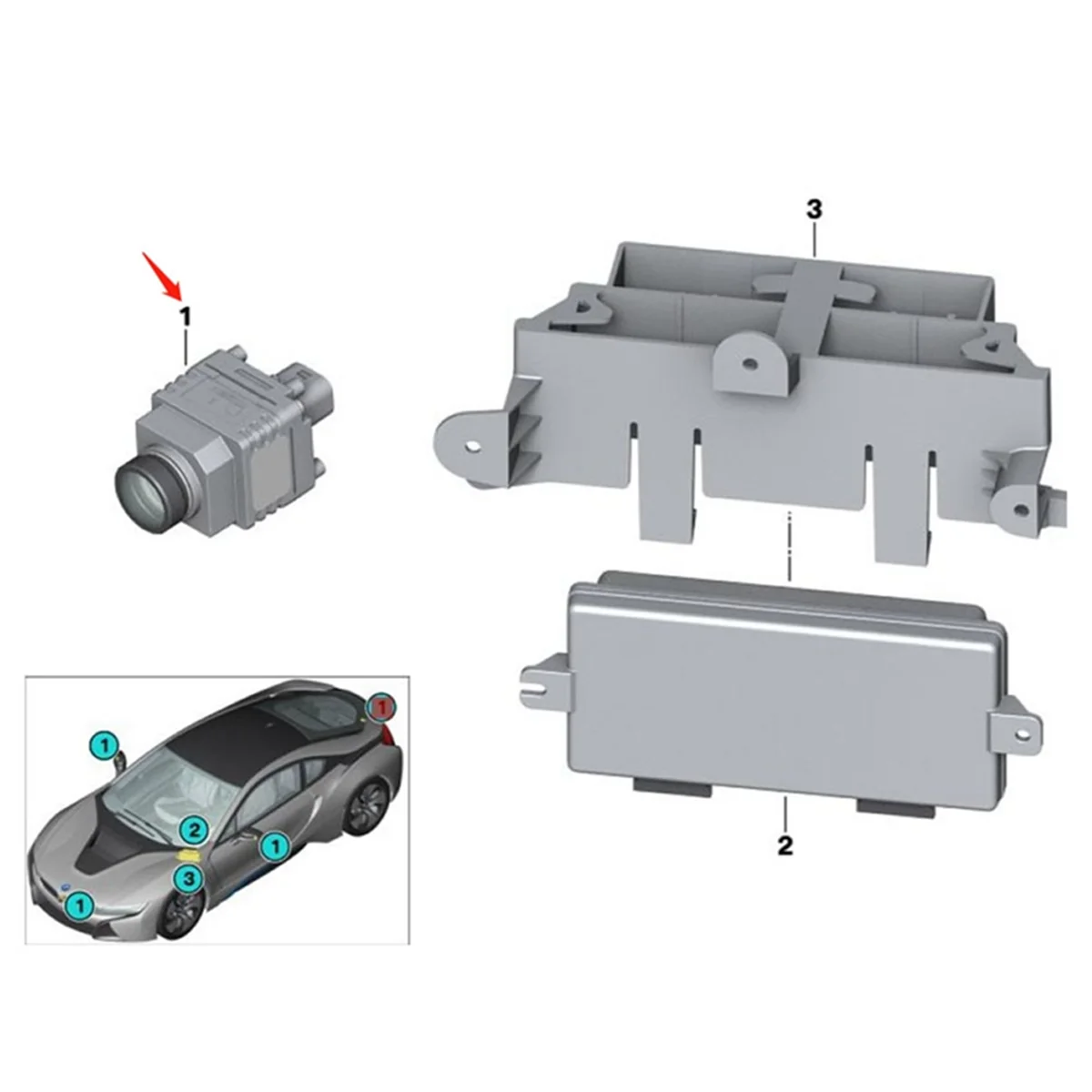 New 360&deg; Surround Camera 66539388797 66539360369 for BMW X3 X4 X5 X6 I8 F15 F16 F26 2014- Rear View Mirror Camera