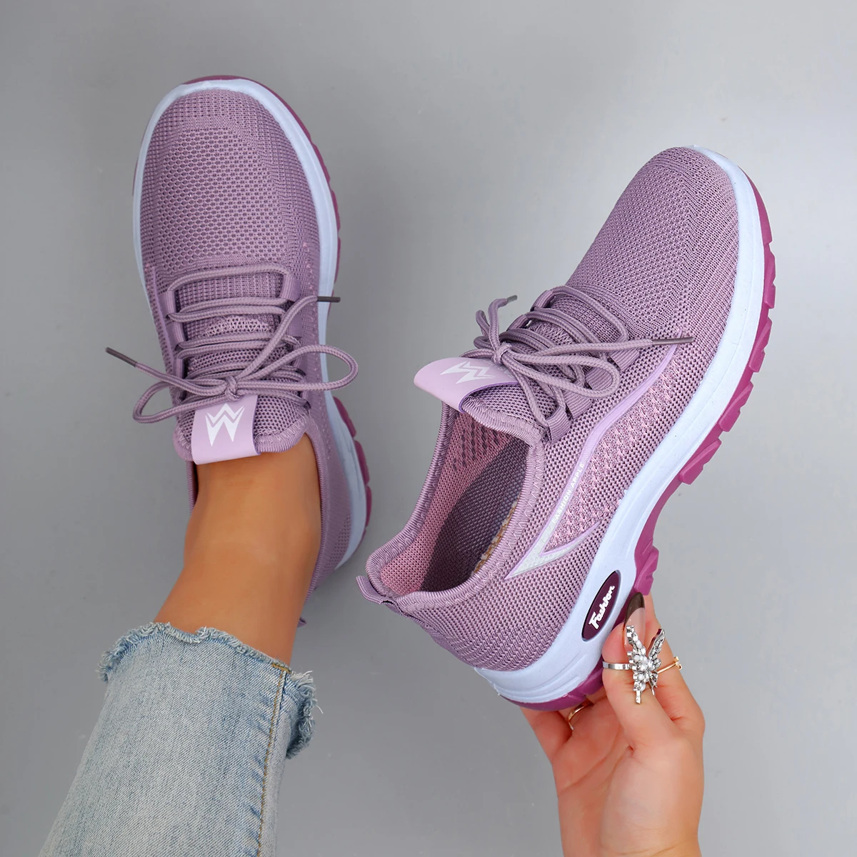 أحذية نسائية صيفية مسطحة من القماش الشبكي قابلة للتنفس، أحذية نسائية كاجوال، أحذية رياضية، تخفيضات، شحن مجاني