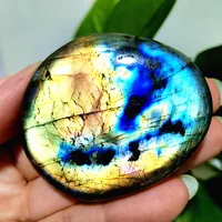 Pierre de Labradorite naturelle, pierres de palmier en cristal, jouet de guérison, cristaux Feng Shui, décoration de la maison 1