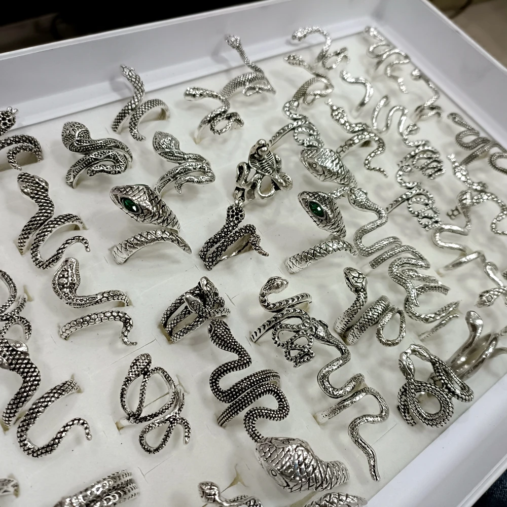 Wholesale 50Pcs  Fashion Snake Metal Alloy Rings 5
