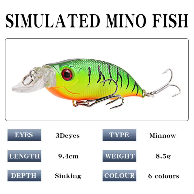 

Sinking Minnow Wobblers Fishing Lures 9.7cm 9.4cm 3D Eyes Lifelike Skin Stream Trout Artificial Hard Bait Bass Fishing Tackle