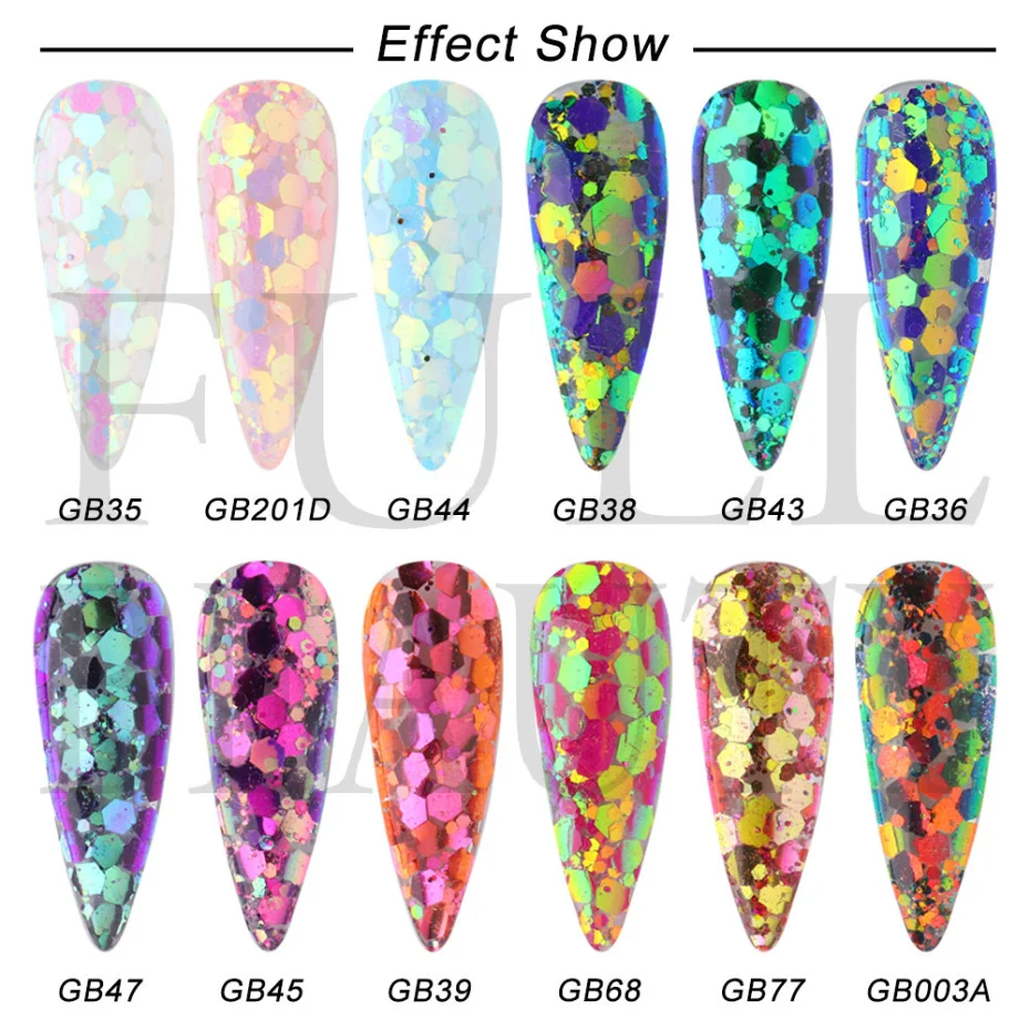 Bright Blue Sequins For Nail Mermaid Mixed Nail Glitter Flakes Hexagon art Paillette Shiny Mirror Spangles Slices LAGB 1Jar nail glitter nail decoration nail decorations nail flakes