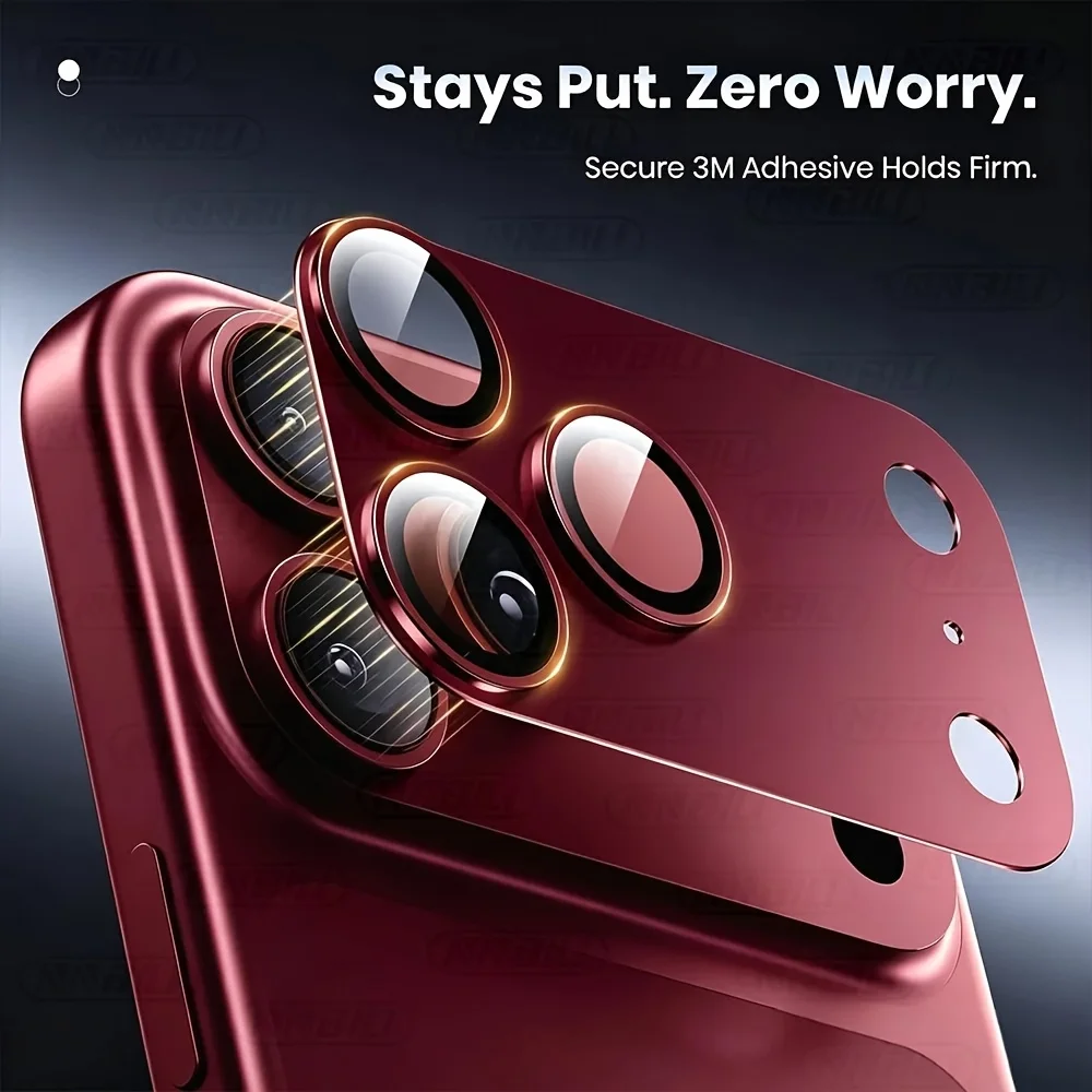 Premium Camera Lens Protector with Strong Adsorption - Metal-Tempered Glass Full Protective Cover