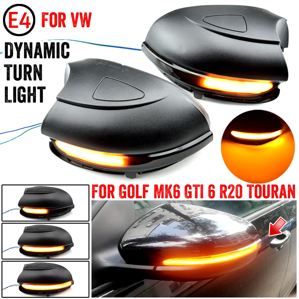 

Superb Side Wing LED Dynamic Turn Signal Blinker Mirror Flasher Light For Volkswagen VW GOLF 6 VI MK6 GTI R line R20 Touran