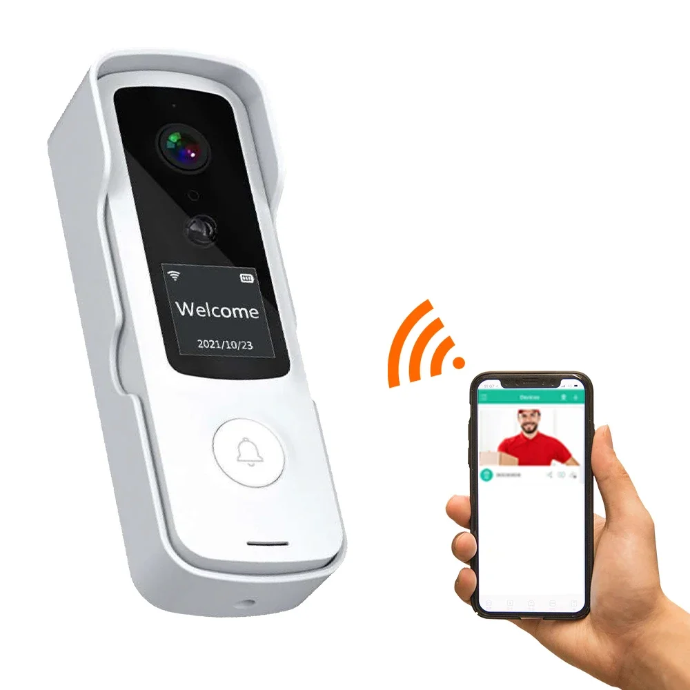 

Tuya Home Wireless Doorbell with Message Board, 1080P Video Smart Wifi Doorbell with Camera Intercom Wireless Ring Doorbell