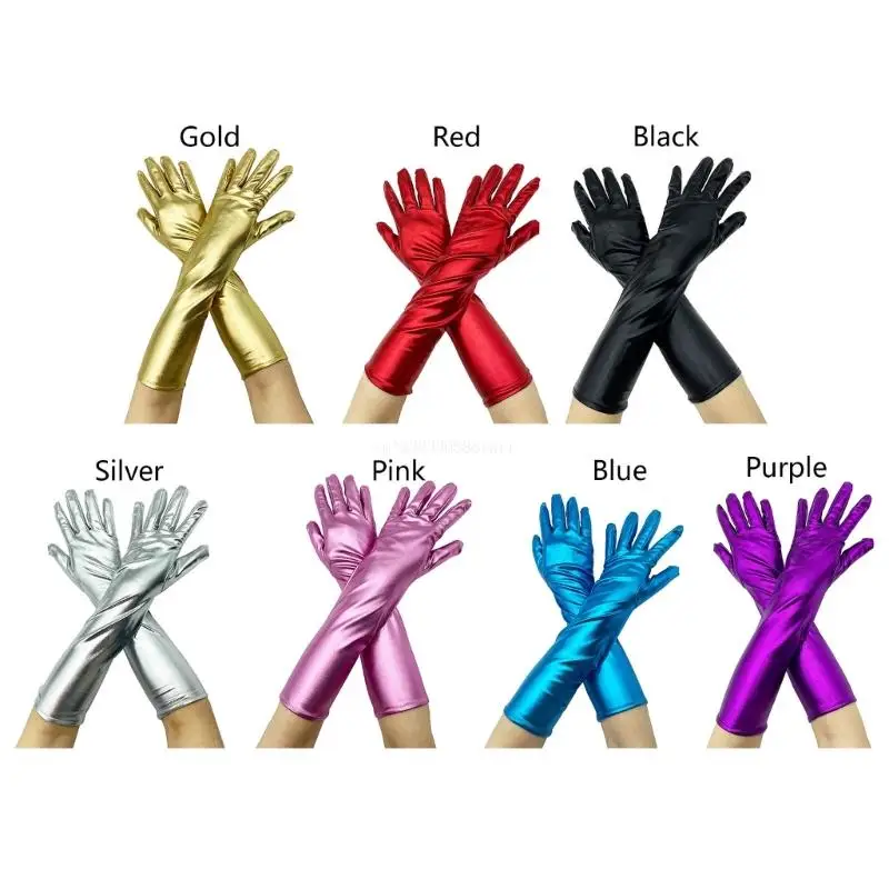 

Sexy Metallic Gloves Spandex Gloves for Opera for Women and Girls Gift Dropship