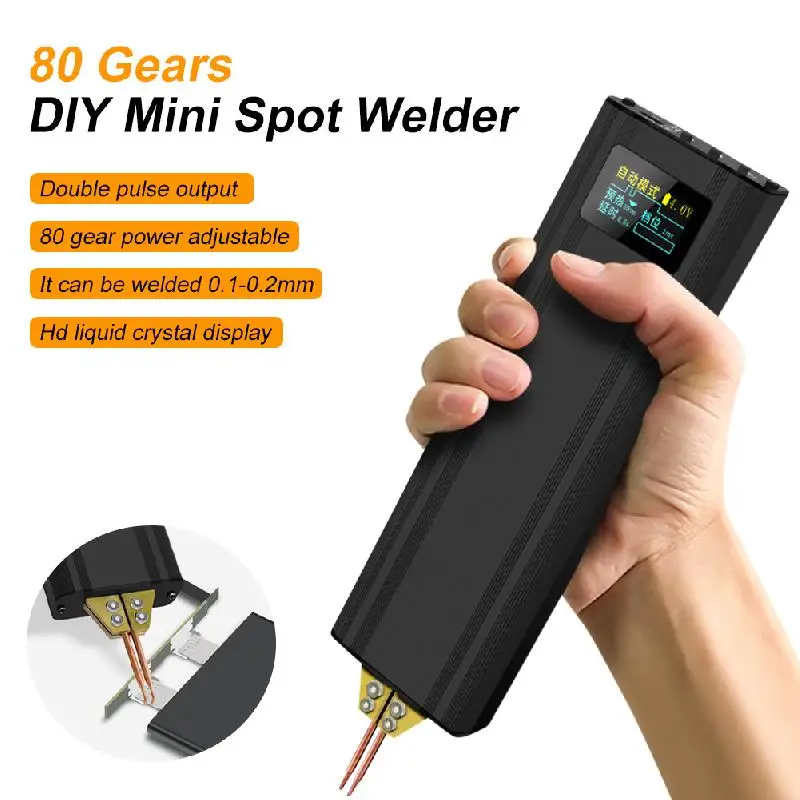 Portable Handheld Spot Welding Machine 80 Gears Spot Welder Adjustable  LCD Digital Display 18650 Battery Spot Welding 4