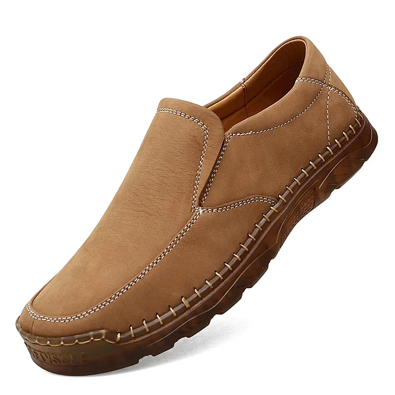 

Genuine Leather Men's Casual Shoes Fashion Soft Sole Male Loafers Quality Comfort Sneakers Men Leather Casual Shoes Plus Size 47