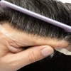 Full Swiss Lace Men Toupee Human Hair Front Bleach Men Wig Breathable Men Hair Prosthesis Replacement Systems Unit Men Capillary 3