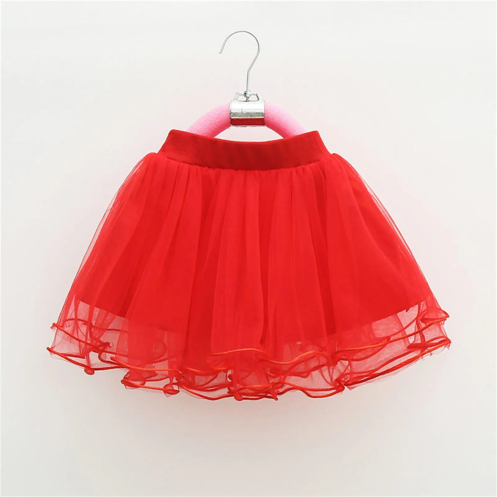 

2024 Summer Infant Baby Girls Mesh Tutu Skirt Kids Solid Color Gauze Miniskirt for Little Girls Skirts Children Clothing 1-14T