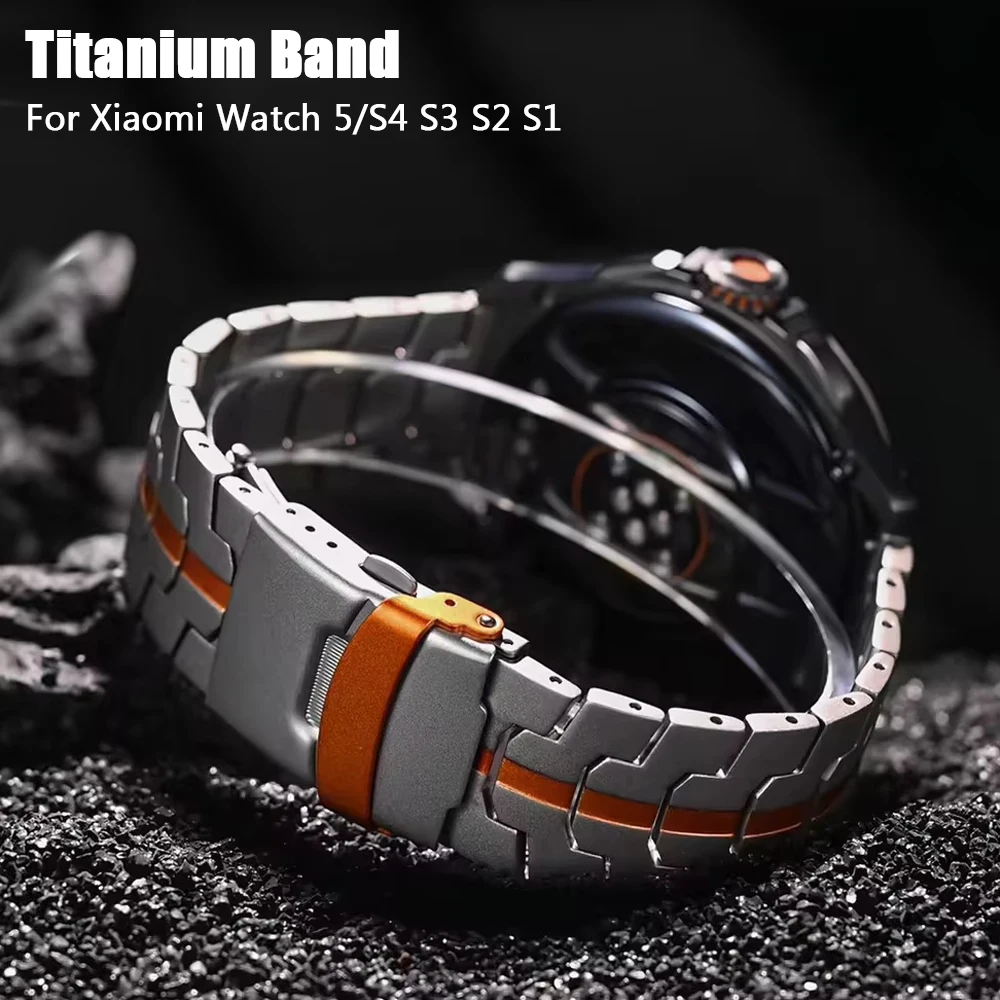 Luxury 22mm Titanium Strap - Men's Metal Bracelet Belt in Sporty Colors