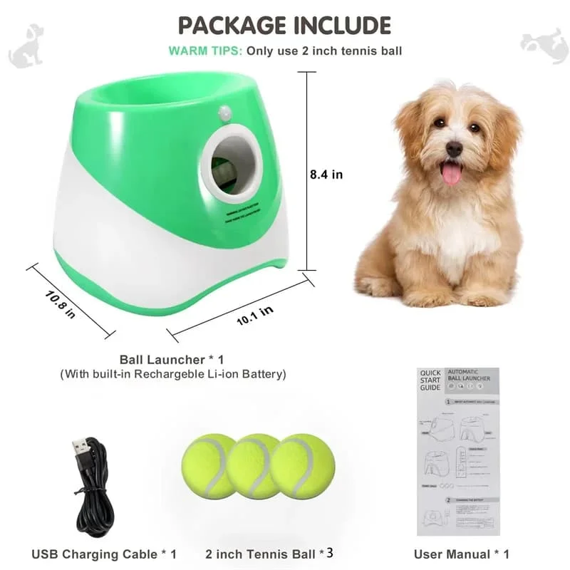SPOT Launch & Fetch Tennis Ball Launcher Dog Toy | Interactive Dog Fetch Toy Launches Up To 65 Feet | Hands-Free Pickup | Includes 2 Tennis Balls