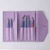 New 6PCS False Eyelash Tweezers Set For Fake Fan Lashes Extensions Planting Eyebrow Clip Eyelashes Tongs Makeup Nail Tools Kit 5