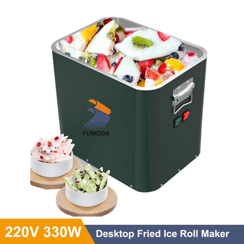 VEVOR Commercial Ice Roll Maker 280-Watt Single Square Pan Silver Stainless Steel Stir-Fried Ice Cream Roll Machine
