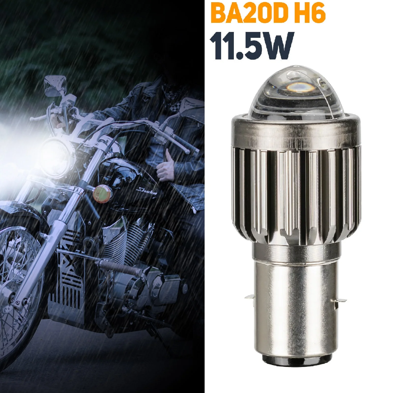 Lampadine LED BA20D S2 Per Moto - 12V 6000K Bianco, Per Abbaglianti E Anabbaglianti - Foto 5