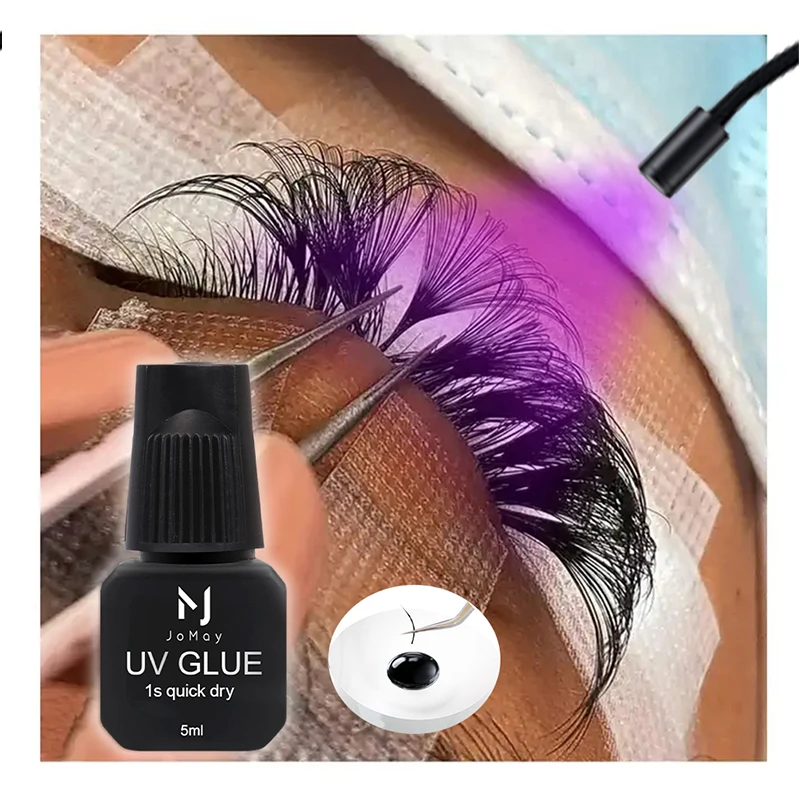 Eyelash Glue JOMAY UV Glue Fake Eyelash Extensions Adhesive 5ml Black Glue Fast Dry Makeup Tools Professional Korea 5ml UV