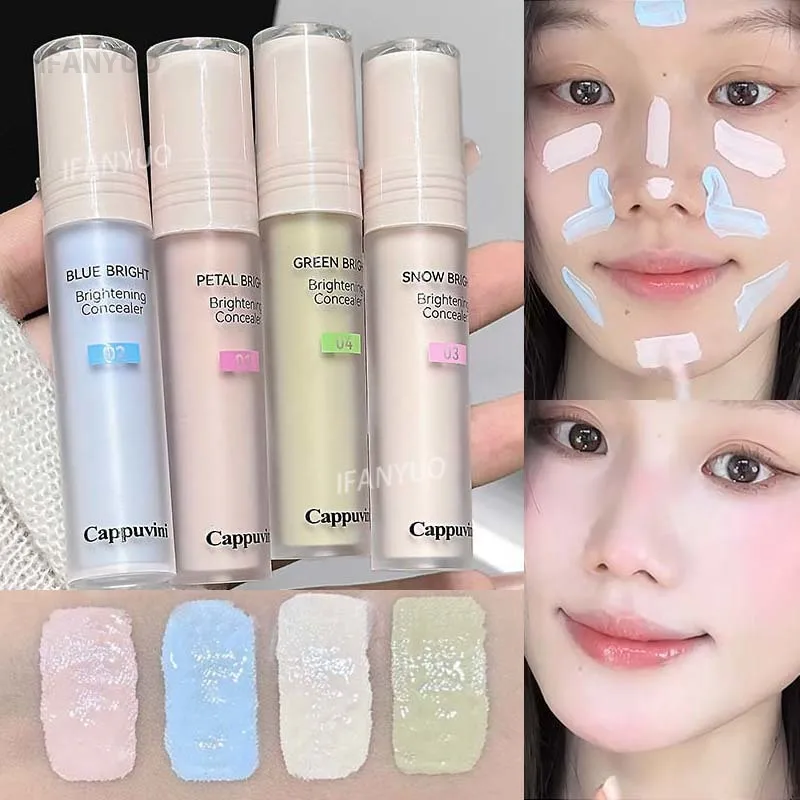 Long-lasting 4 Colors Liquid Concealer For Brightening Cover Acne Marks Dark Circles Moisturizing Concealer Skin Tone Correction_voghion.com
