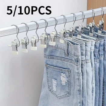 5/10 pezzi Clip per biancheria intima senza cuciture Clip per appendiabiti per guardaroba Stendibiancheria antiscivolo Morsetto a tre caratteri in acciaio inossidabile 1