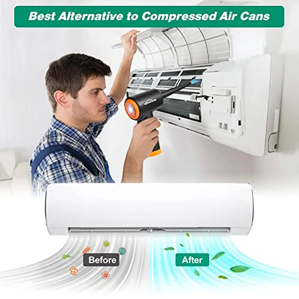Electric Air Blower Electrical dust blower 3-speed Air Duster 60000 RPM air fan electronics cleaner for laptop office equipment