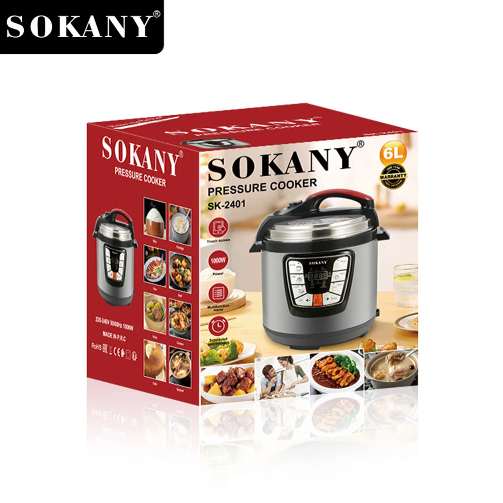 Multi-function Electric Pressure Cooker, High Power Fast Cooking, Uniform Heating, 6L Large Capacity, Non-stick Pan Lining 6