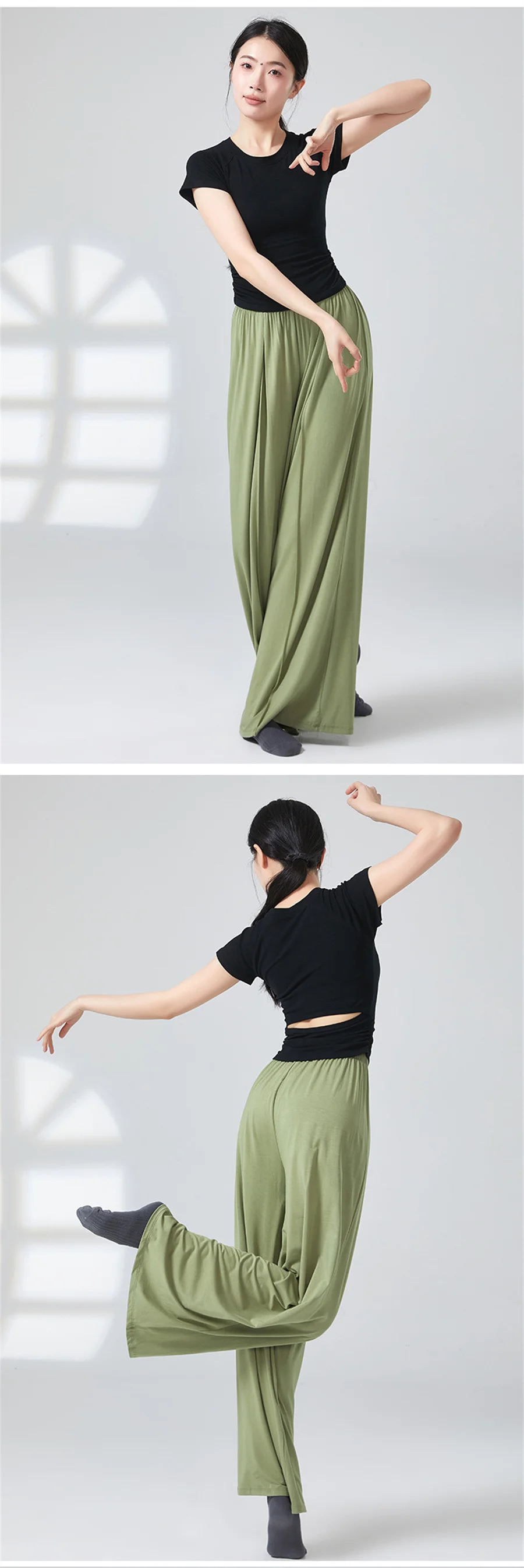 Frauen Modern Dance T-Shirt Kurzarm Weiche Viskose Chinesischen Volkstanz Top Training Ballett Yoga Leistung Tanz Strumpfhosen Top – Detail 1