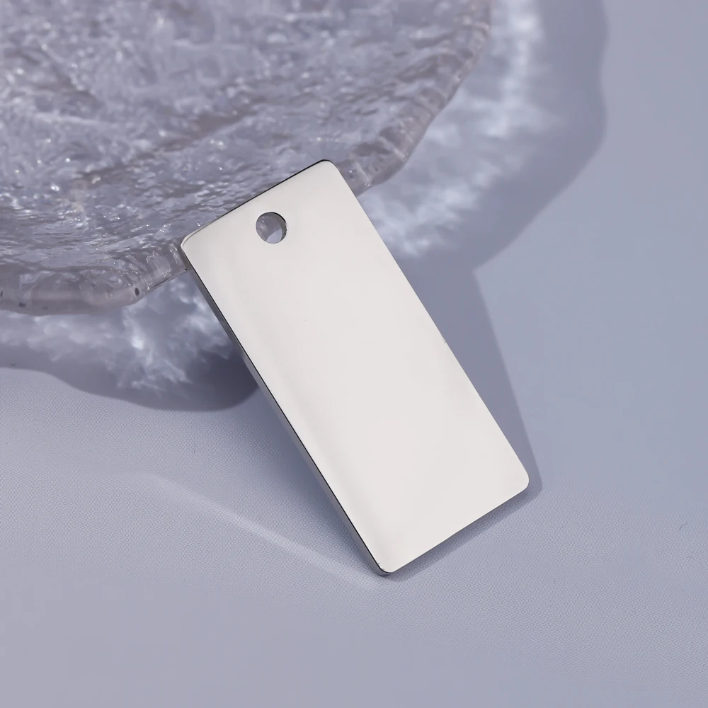 10pcs 25x50mm Blank Stainless Steel Rectangle Tags Engravable Metal ...