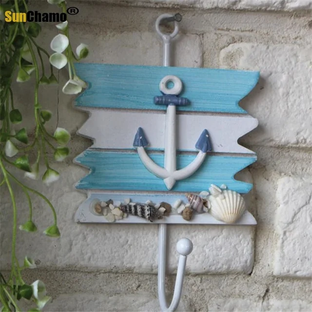 Mediterrán Stílusú Tengeri Kiegészítők Otthoni Bútor Kabát Fa Kampó Fürdőszoba Konyhai Dekoráció Kreatív Kis Horog - Image 2