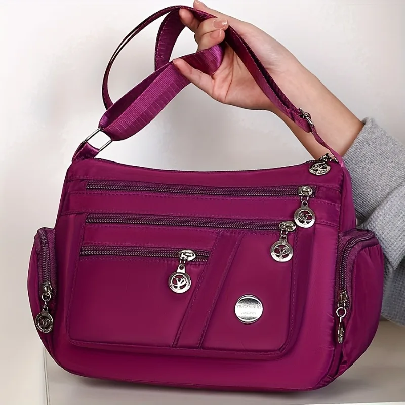 حقيبة كتف نسائية من قماش أكسفورد النايلون المحايد