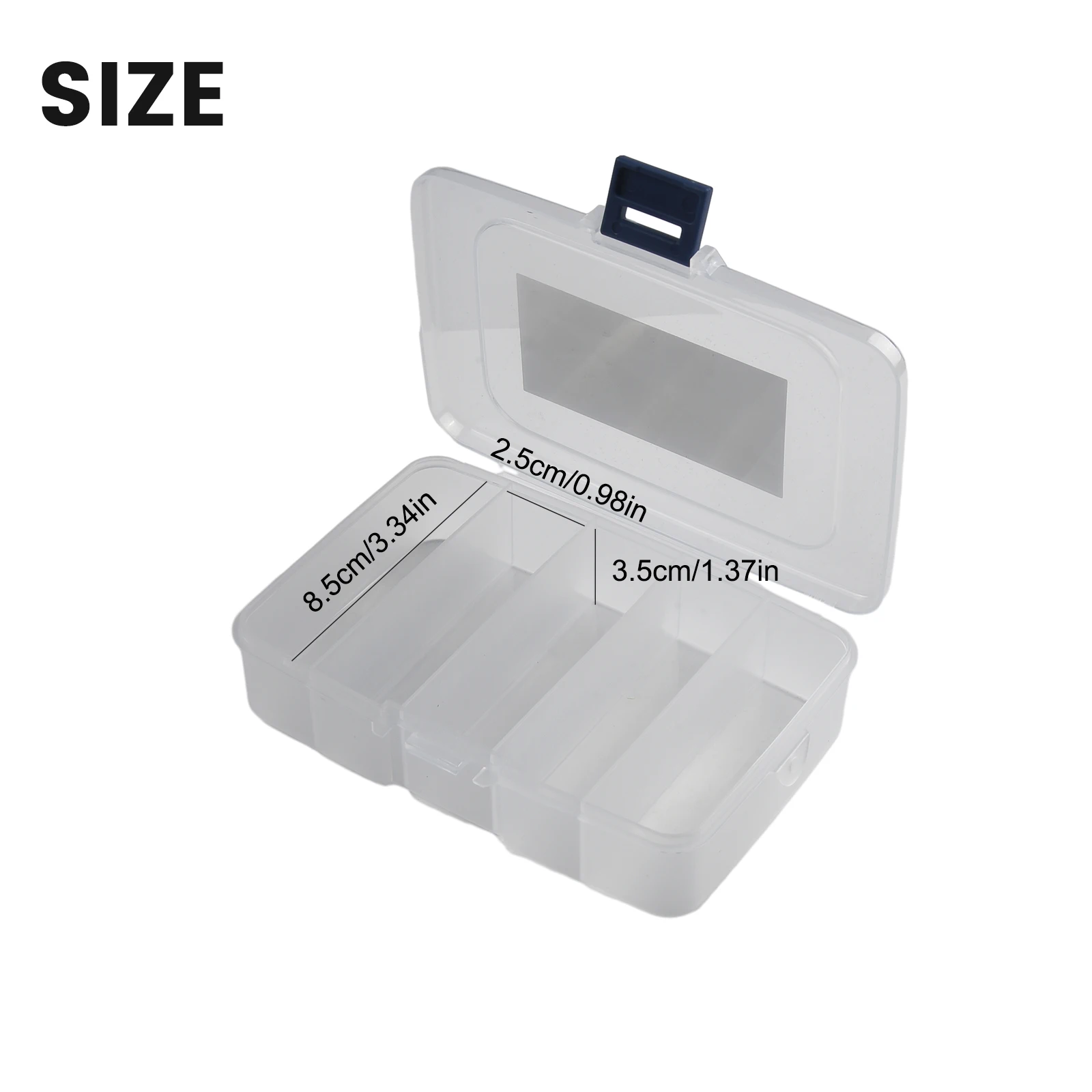 

2022 New Durable Screws Box Case Pouch Transparent Fixed Plastic Small Part Container Translucent 1PCS 5 Grids