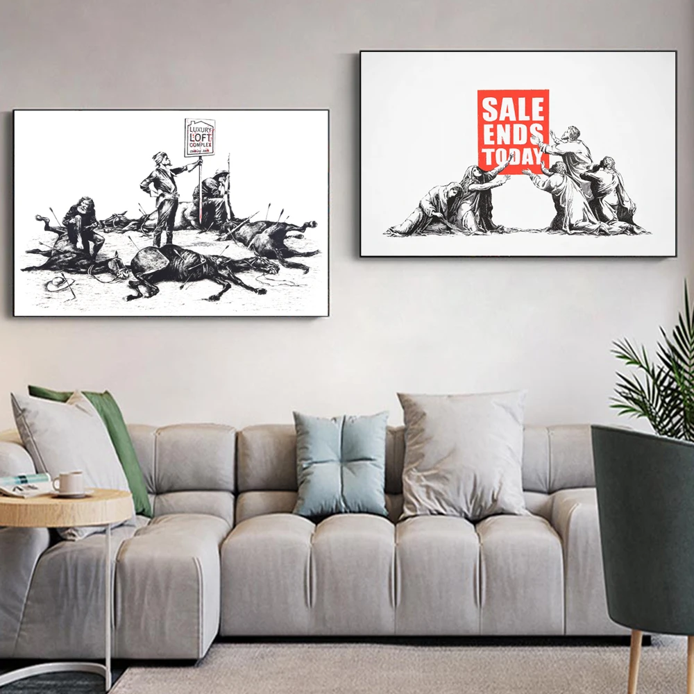 I Love Life Banksy Graffiti Wall 5 Piece Canvas Prints Wall Art - Pain –  UnixCanvas