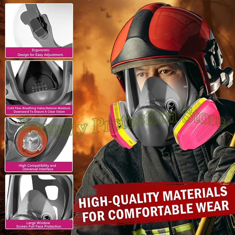 Cinq masques réutilisables en tissu de couleurs variées (noir, blanc, bleu, rose, vert) disposés en éventail sur une surface en bois.