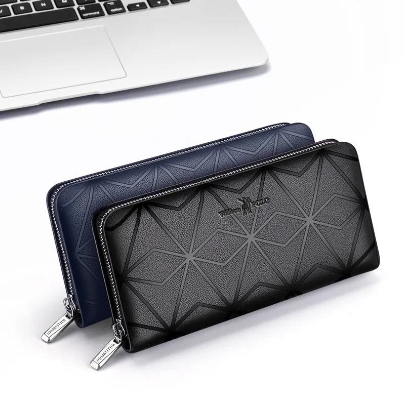 

Emperor Paul Men's Long Wallet Multifunctional Zipper Clutch European and American Top Layer Cowhide Leather Handbag