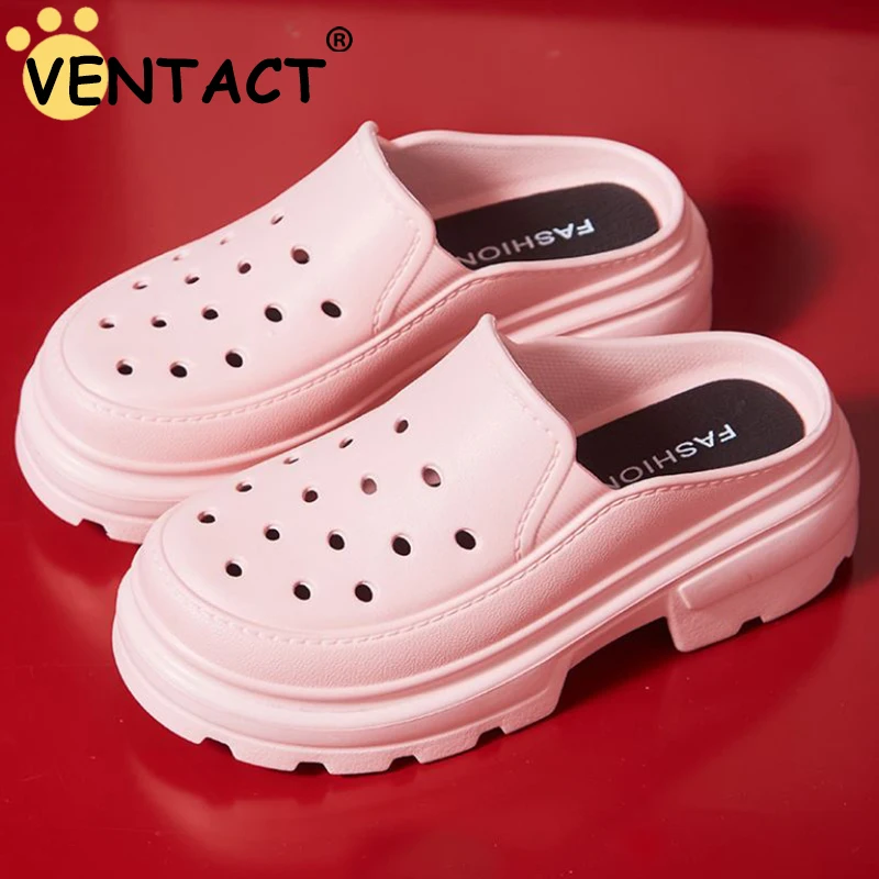 

VENTACT 2023 Women Slippers Fashion Platform Summer Heels Shoes For Woman Sandals Eva Ourdoor Lady Home Beach Casual Slides