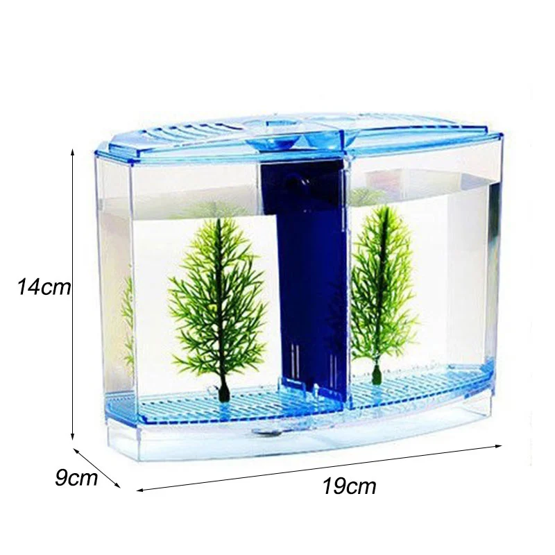 Large Double Compartment Fighting Fish Box Eco Rumble Fish Aquarium Mini Aquarium Plastic Isolation Box Breeding