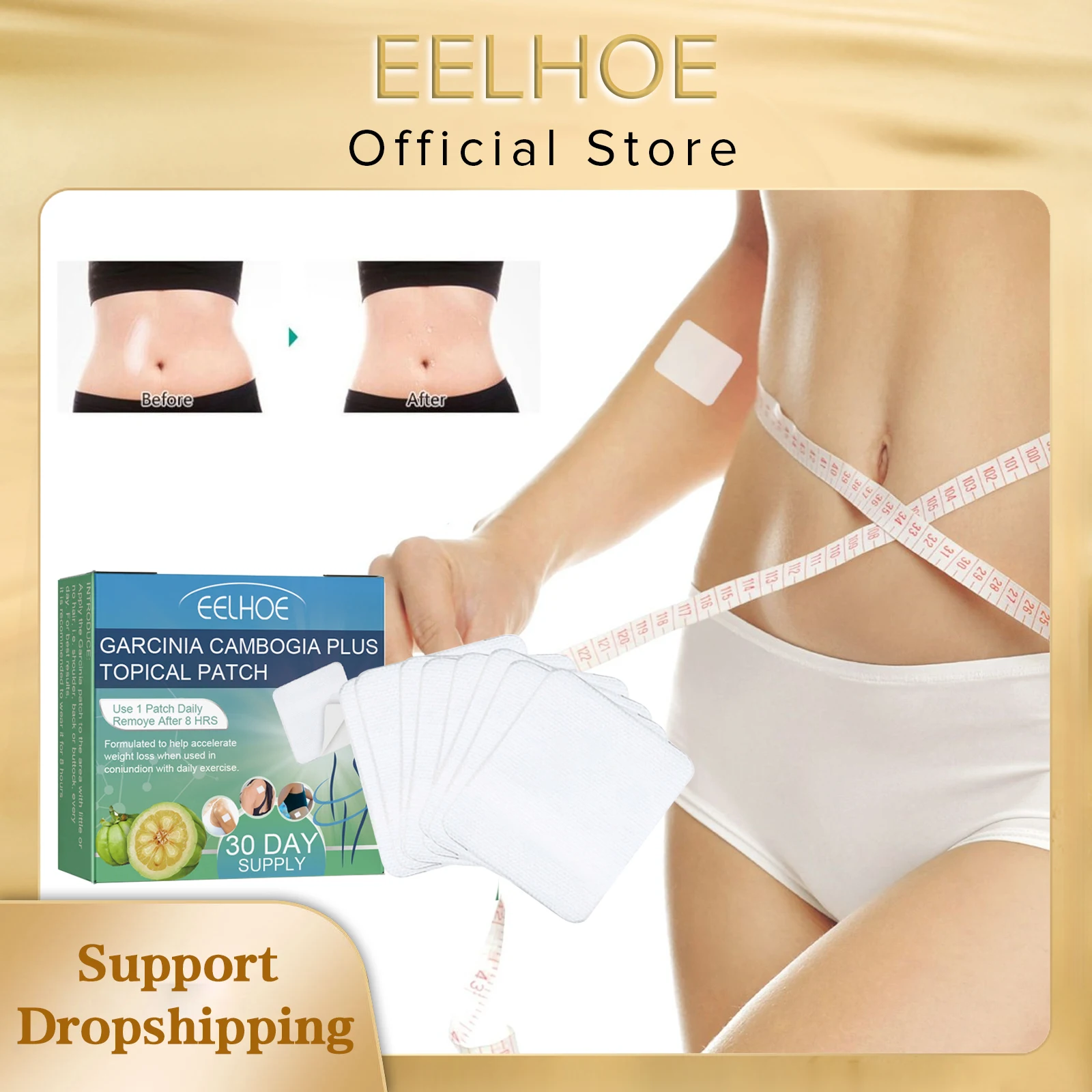 EELHOE-효과적인 지방 연소 체중 감소 패치 가르시니아 캄보지아, 지방 연소, 바디 조각, 슬리밍, 다리, 지방 제거, 셀룰라이트 방지 건강 관리
